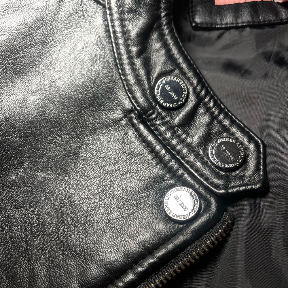 Urban Republic Girls Faux Black Leather Moto Jacket Size S 7/8 - Picture 5 of 13